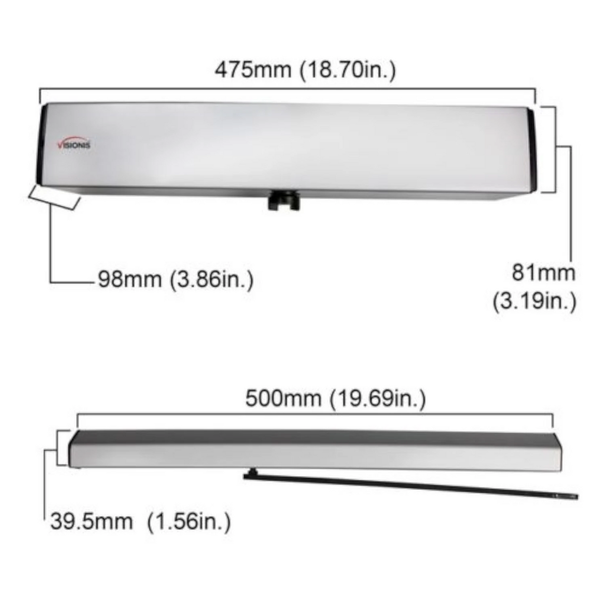 Visionis VIS-440A-SLIM – 100V Slim Electric Automatic Door Opener + Closer For 440lbs Inswing Doors + Built-In Receiver + 2 Wireless Remotes