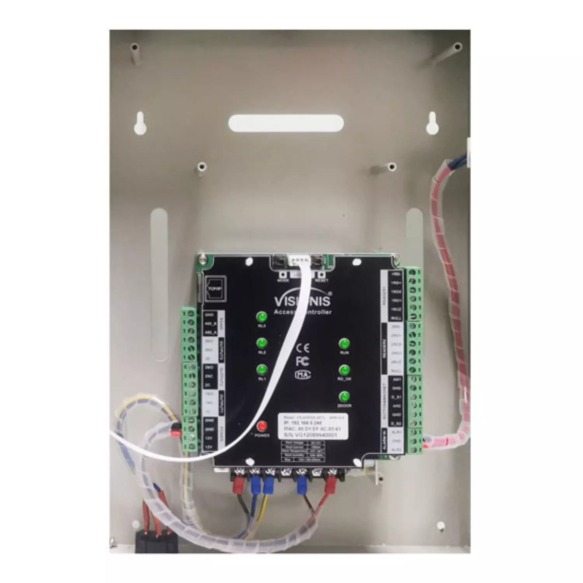Visionis VS-AXESS-2D-ETL (Version 2.0) – Two Doors + Network Access Control Panel + Controller Board With Cabinet + TCP IP + Wiegand With Desktop Software + Power Supply + 20,000 Users, 70,000 Records