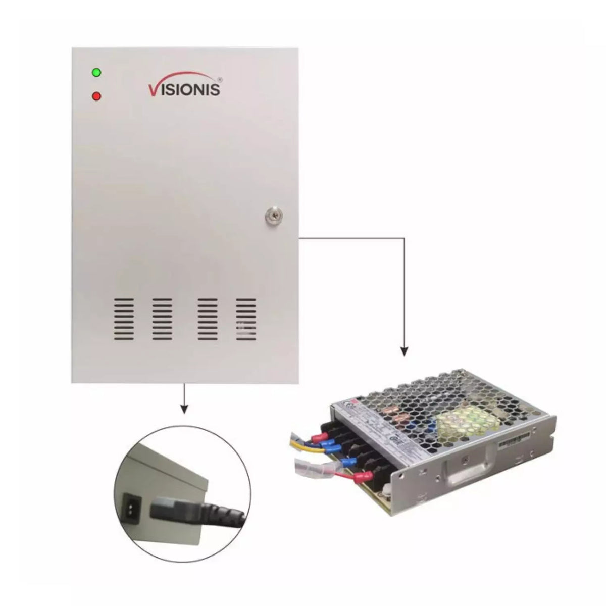 Visionis VS-AXESS-2D-ETL (Version 2.0) – Two Doors + Network Access Control Panel + Controller Board With Cabinet + TCP IP + Wiegand With Desktop Software + Power Supply + 20,000 Users, 70,000 Records