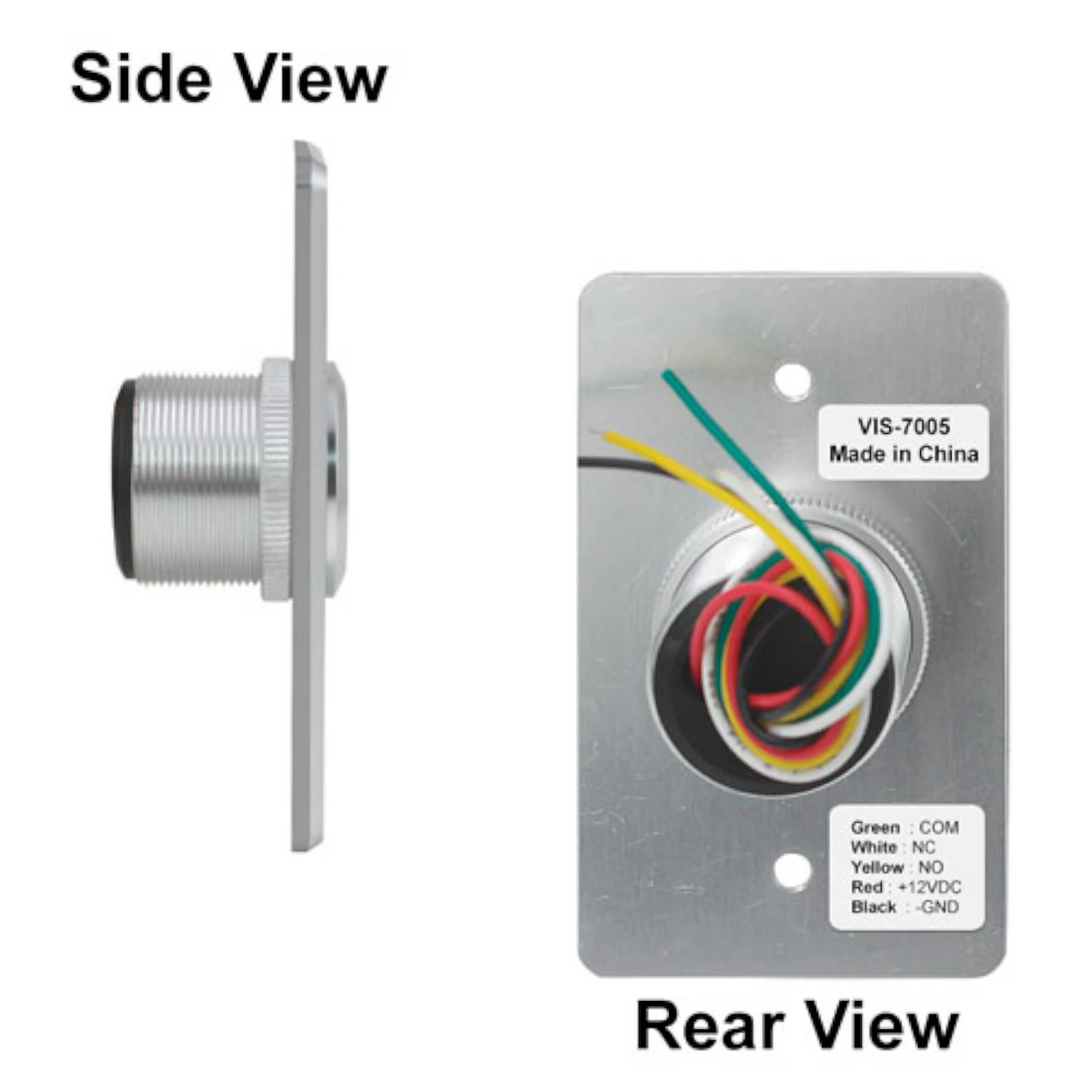 Visionis VIS-7005 – Indoor Ultra Thin Push + Touch To Exit Button For Door Access Control With LED Light NC COM And NO Outputs