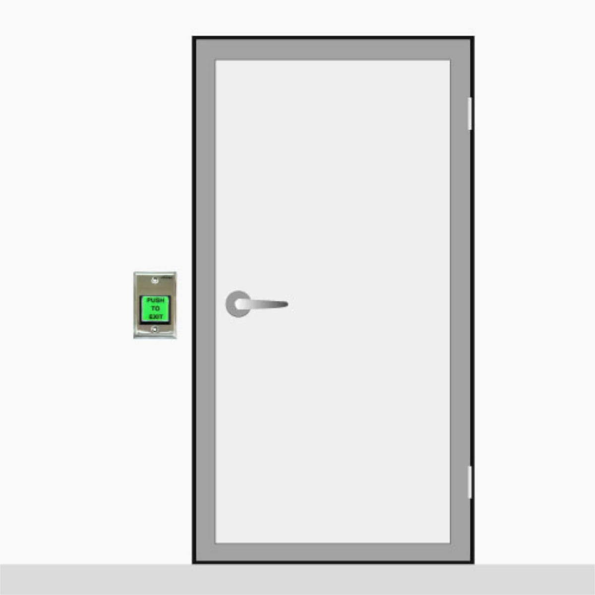 Visionis VIS-7000 – Green Square Push To Exit Button For Door Access Control With LED Light, NC, COM And NO Outputs