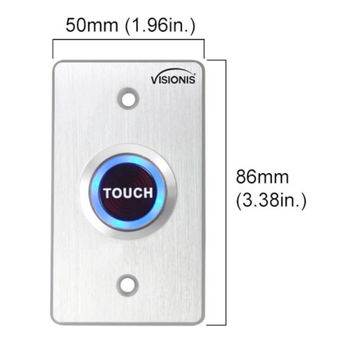 Visionis VIS-7005 – Indoor Ultra Thin Push + Touch To Exit Button For Door Access Control With LED Light NC COM And NO Outputs