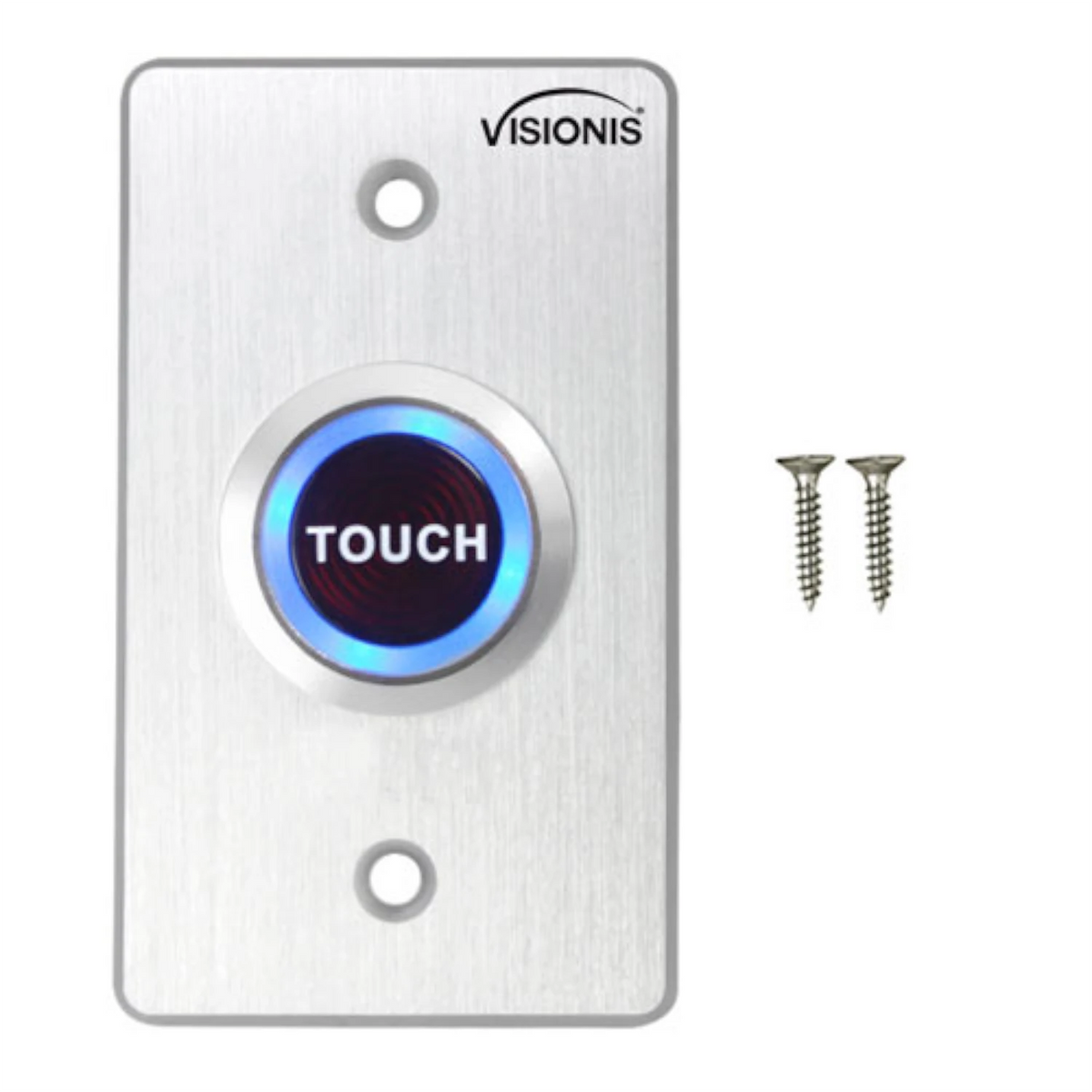 Visionis VIS-7005 – Indoor Ultra Thin Push + Touch To Exit Button For Door Access Control With LED Light NC COM And NO Outputs