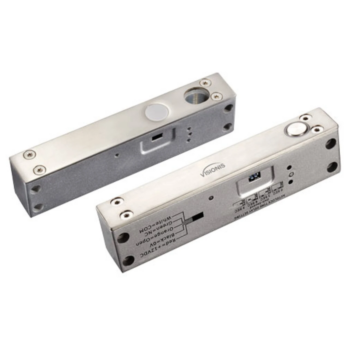 Visionis VIS-DP104ND-FSA-LED – Electric Drop Bolt Lock 2,200lbs For Narrow Door With LED And Time Delay Fail Safe Normally Closed Dead Bolt