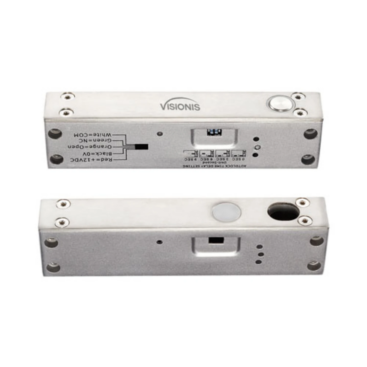 Visionis VIS-DP104ND-FSA-LED – Electric Drop Bolt Lock 2,200lbs For Narrow Door With LED And Time Delay Fail Safe Normally Closed Dead Bolt