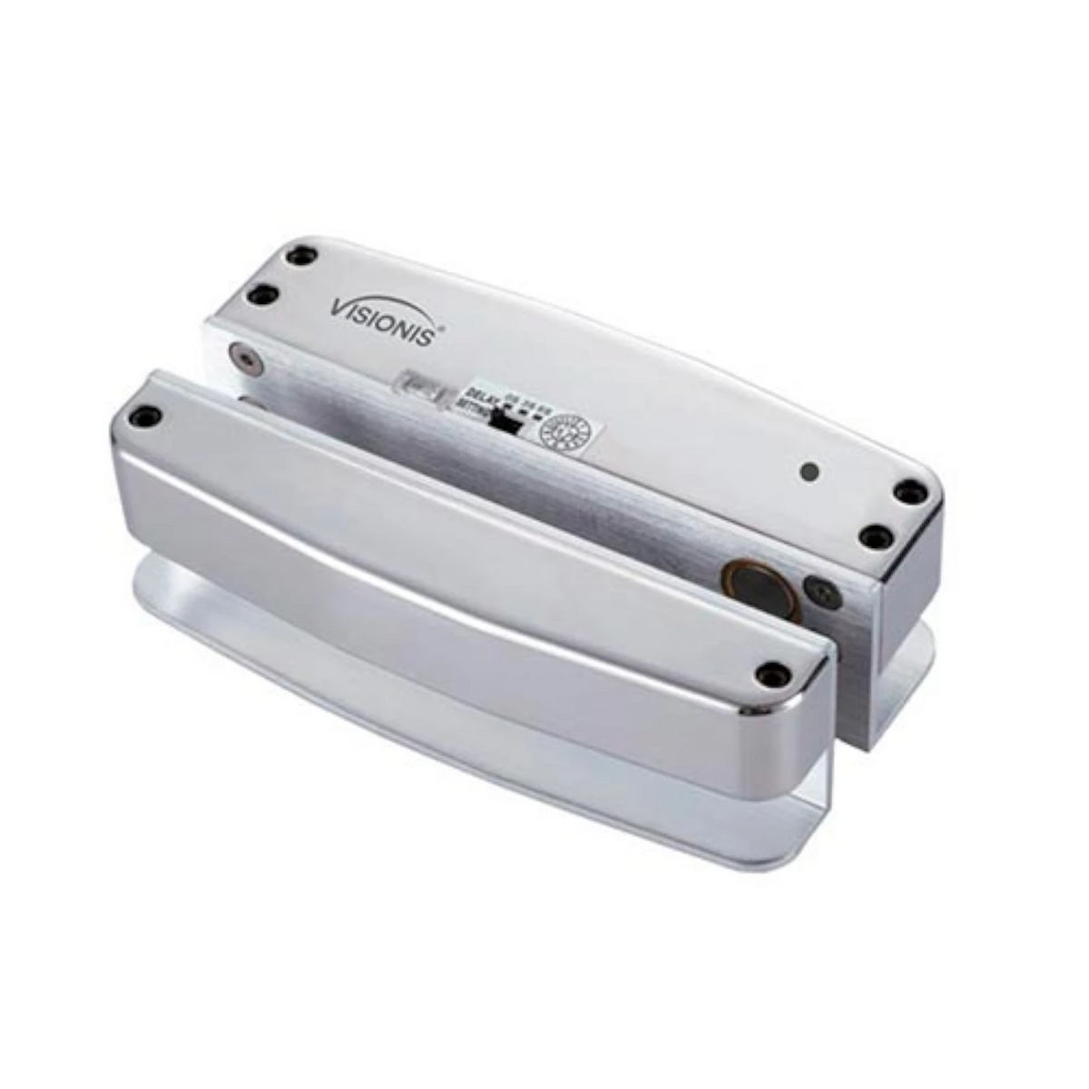 Visionis VIS-DP105GD-FSA-LED – Electric Drop Bolt Lock 1700lbs For Full Glass Door And Glass Frame With LED And Time Delay Fail Safe Normally Closed Deadbolt
