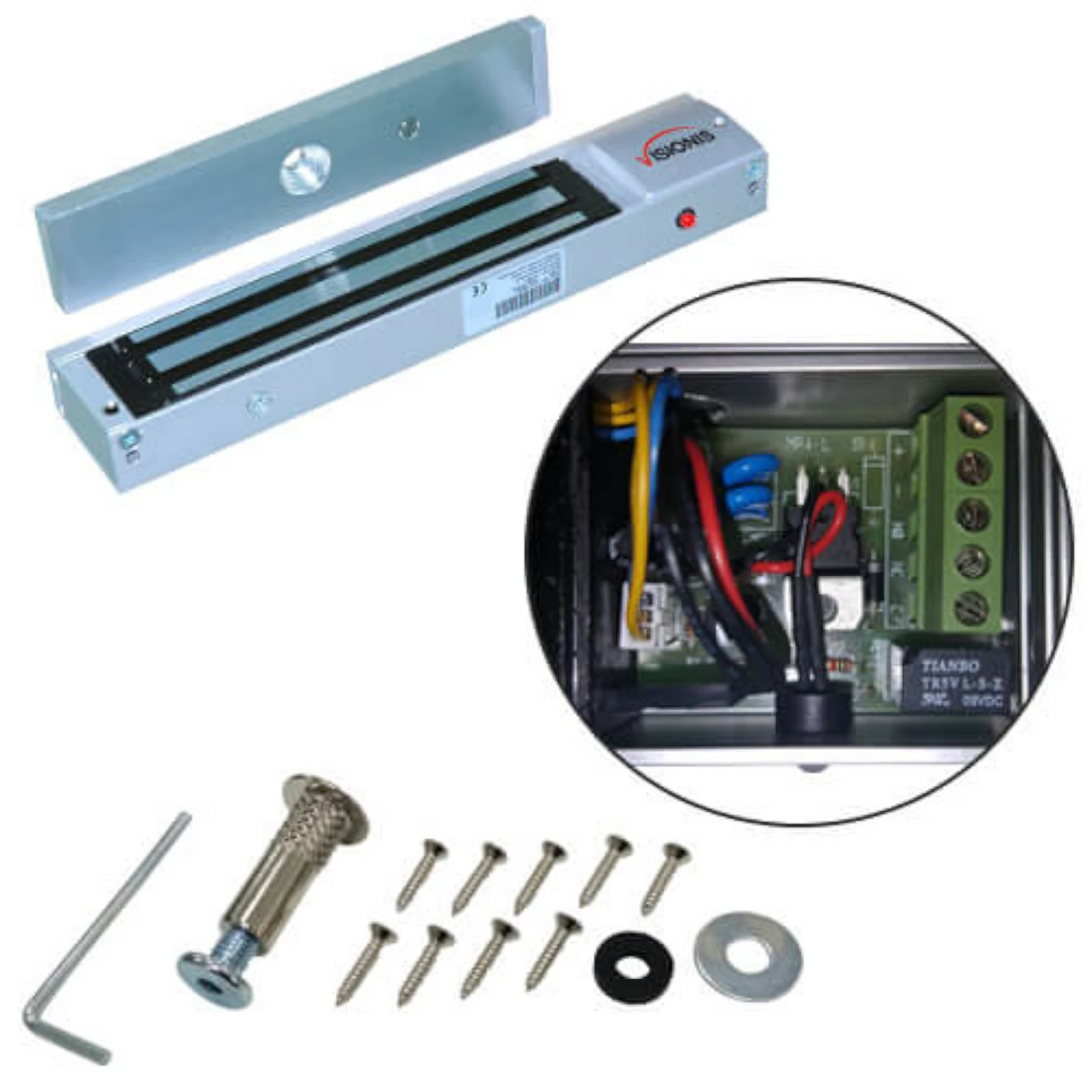 VIS-ML600LED – 600lbs Indoor Electromagnetic Lock With LED Sensor