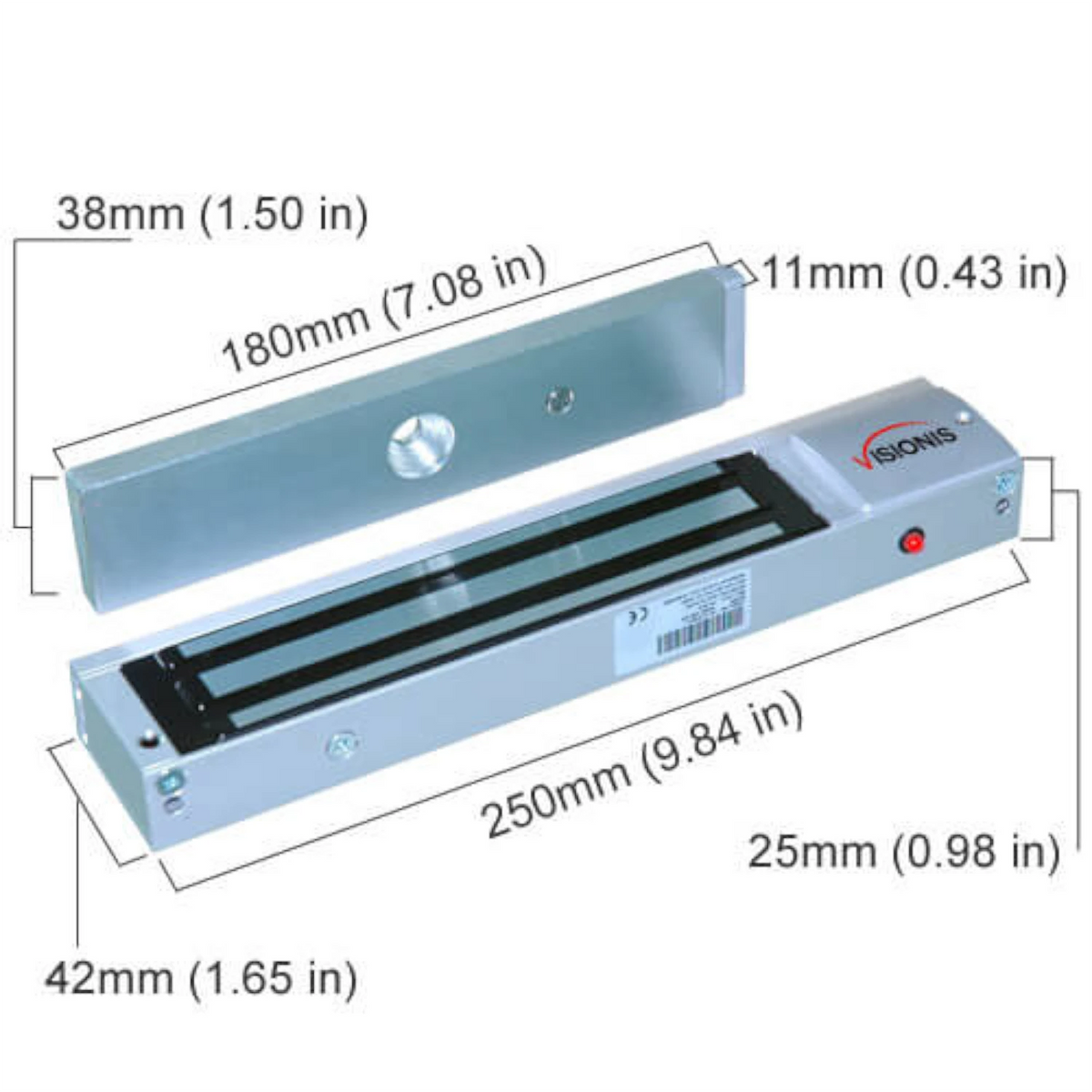 VIS-ML600LED – 600lbs Indoor Electromagnetic Lock With LED Sensor