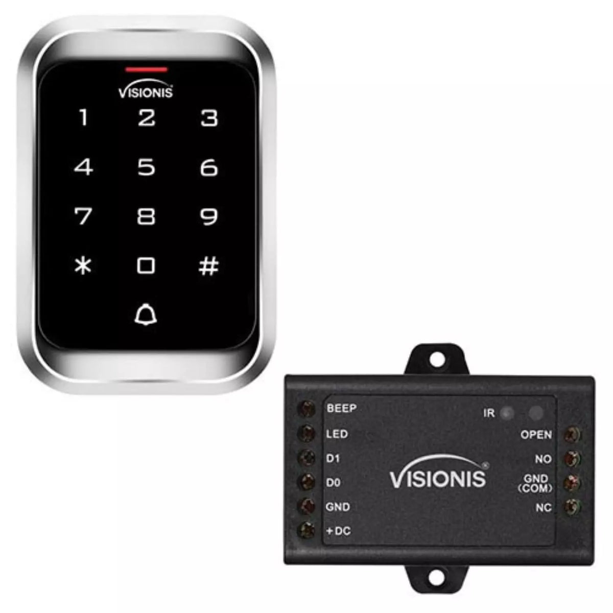Visionis VIS-3000 – Access Control Indoor + Outdoor Rated IP68 Metal Anti Vandal Digital Touch Keypad + Reader Standalone + Wiegand 26 Wide Design No Software EM