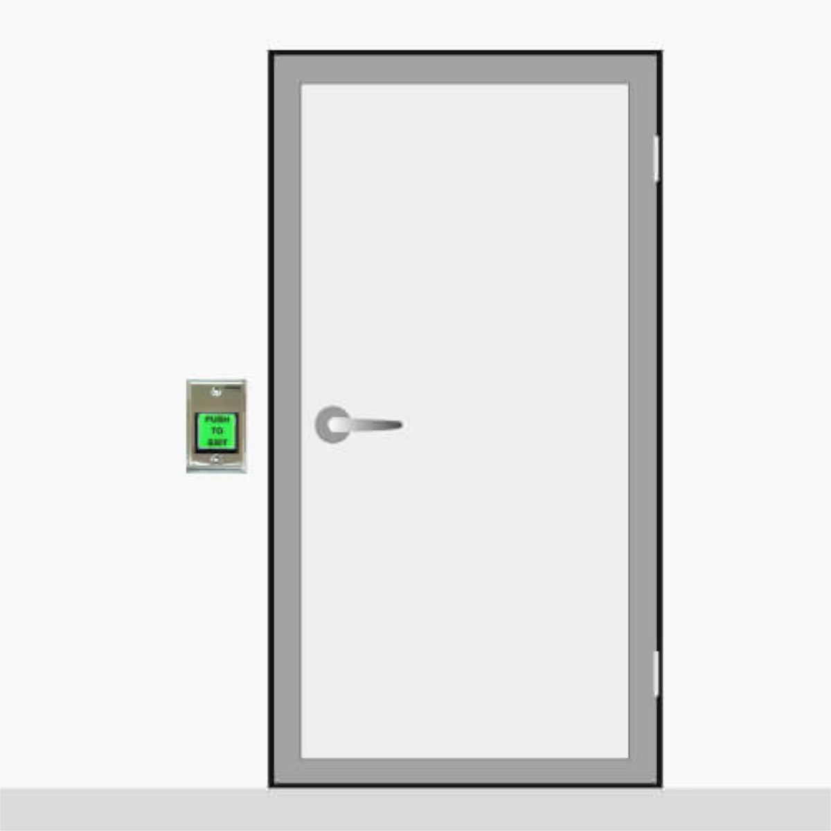 Visionis VIS-7100 – Green With LED Square Request To Exit Button With Timer Delay For Door Access Control, NC, COM And NO Outputs