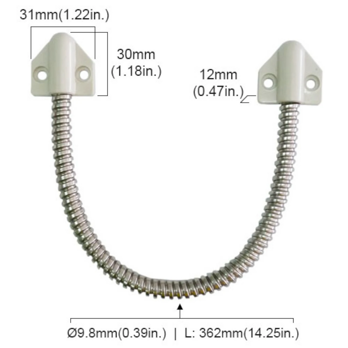 Visionis VIS-2001 – Flexible Stainless Steel Armored Door Loop With ABS Ends