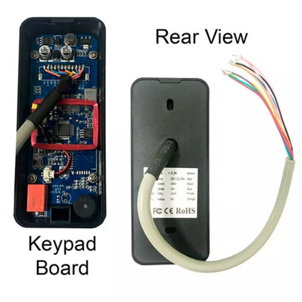 Visionis VIS-3008 – Access Control Black Outdoor IP68 Weatherproof Keypad And Card Reader Standalone With Mini Controller + Wiegand 26, No Software, Delay And On/Off Toggle Mode, EM Cards, 1000 Users