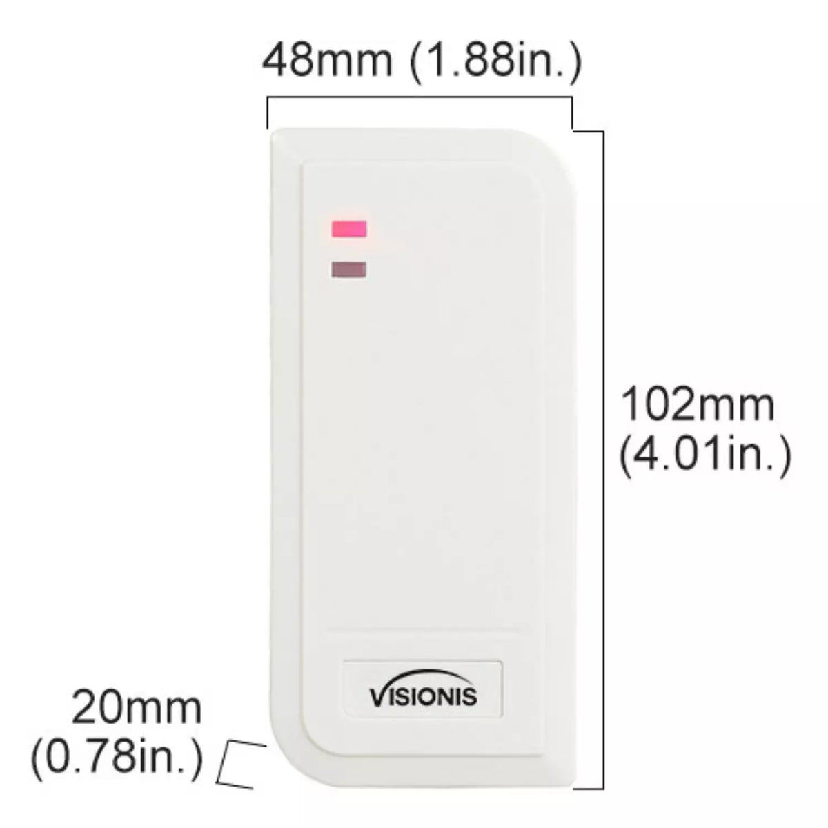 Visionis VIS-3101 – Access Control White Outdoor IP66 Card Reader Only Compatible With Wiegand 26 Bit