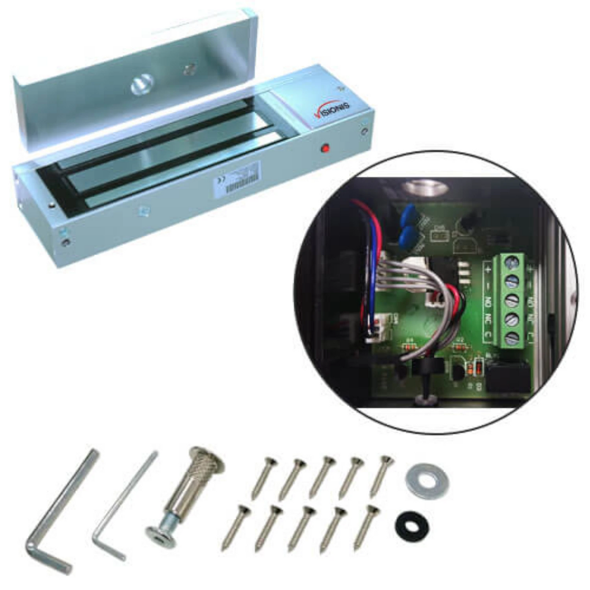 VIS-ML1200LED – 1200lb Indoor Electromagnetic Lock With LED Sensor