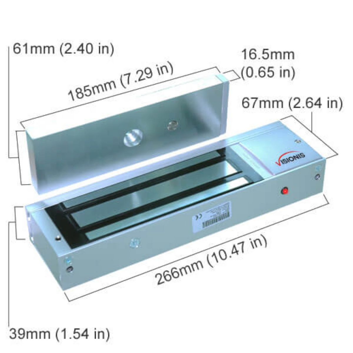 VIS-ML1200LED – 1200lb Indoor Electromagnetic Lock With LED Sensor